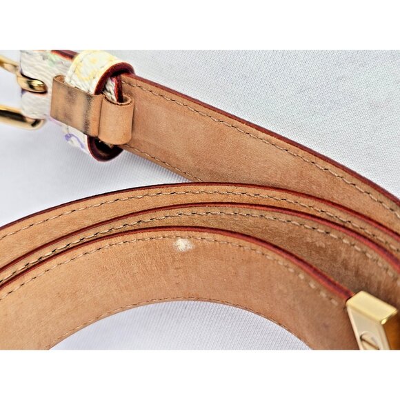 LOUIS VUITTON Multicolor White Belt Womens Monogram LV Murakami LV x TM 90/36 - Picture 12 of 12